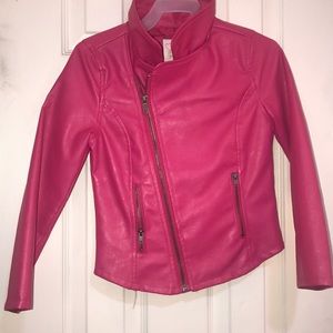 Faux Leather Moto Childrens jacket size small 5/6